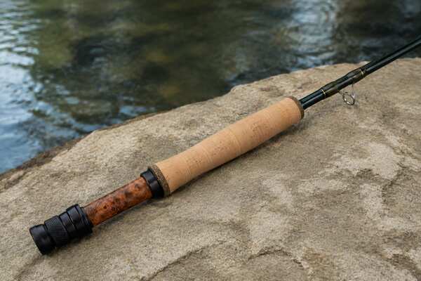 Custom GUADALUPE ROD CO fly rod with hand-shaped cork grip