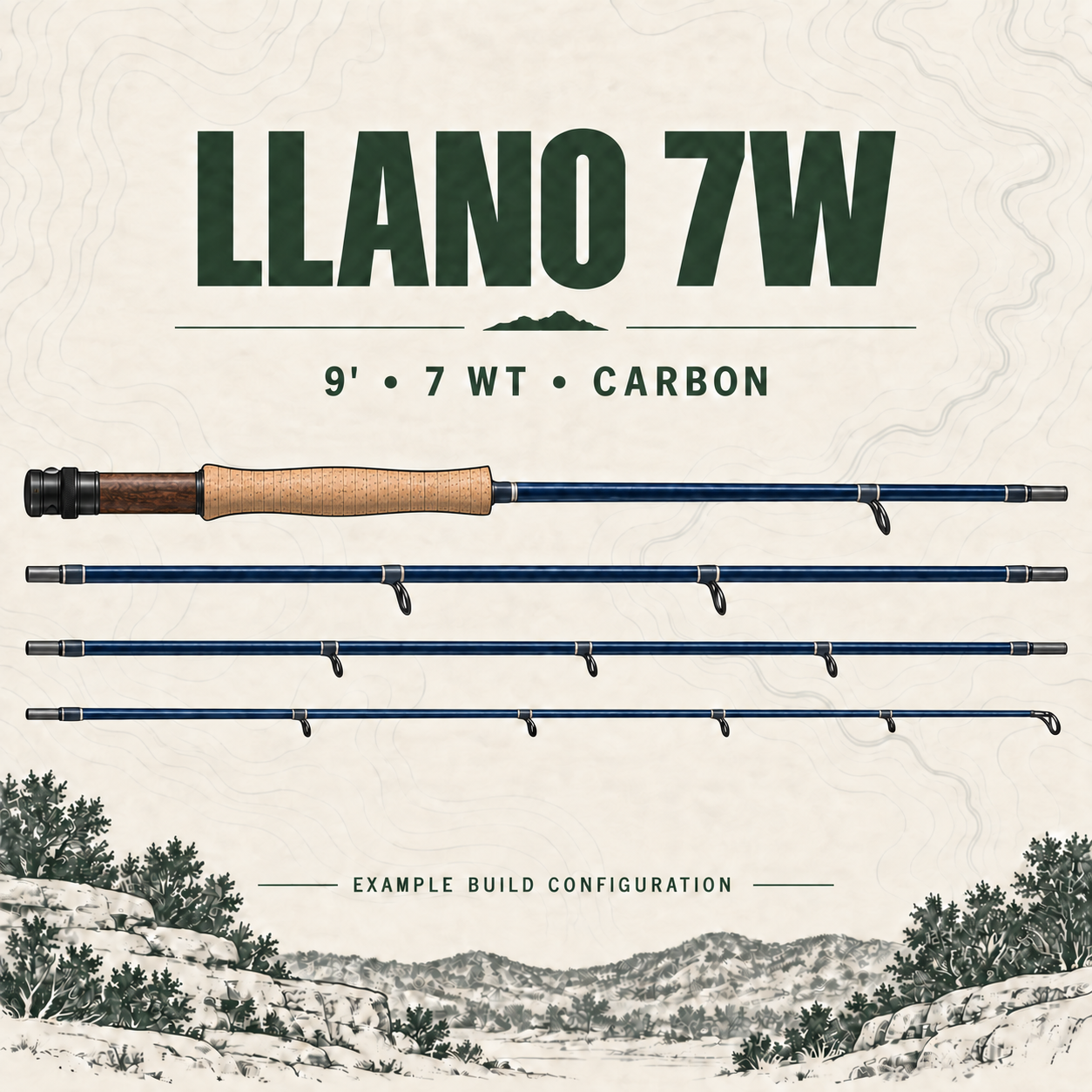 Llano 7w illustrated fly rod overview